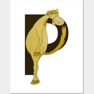 Pony Monogram Letter P Posters and Art